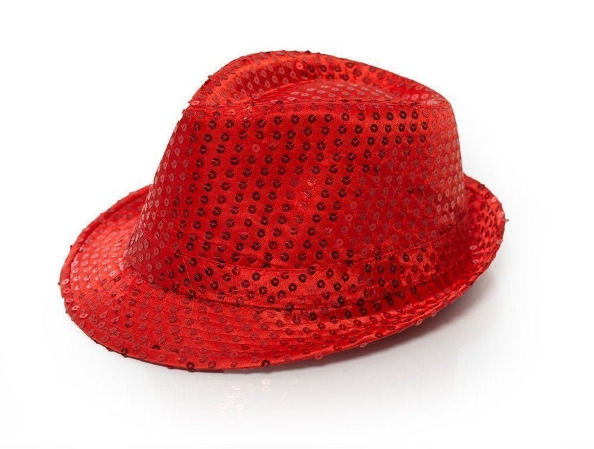 Glitter Hoed Rood van Partychimp koop je bij Partywinkel