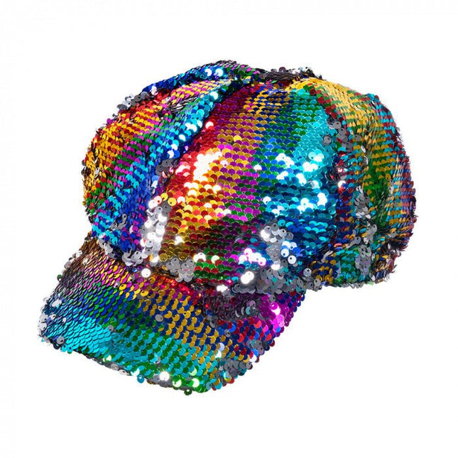 Glitterpet Omkeerbaar Regenboog Zilver 31cm van Boland koop je bij Partywinkel