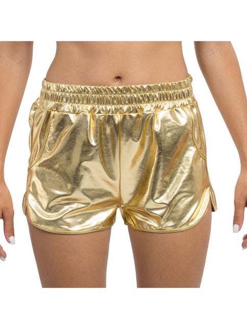 Women's Gold Metallic Shorts