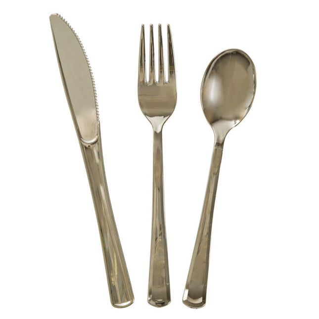 Goud Bestek 19,7cm 18 delig van Unique koop je bij Partywinkel