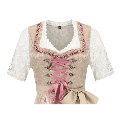 Goud Roze Dirndl Jurk Oktoberfest Dames 2 Delig van Haus Huberts koop je bij Partywinkel