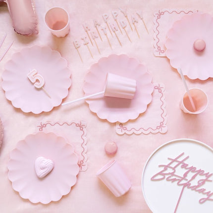 Goud Roze Kaars 14cm 12st van Partydeco koop je bij Partywinkel