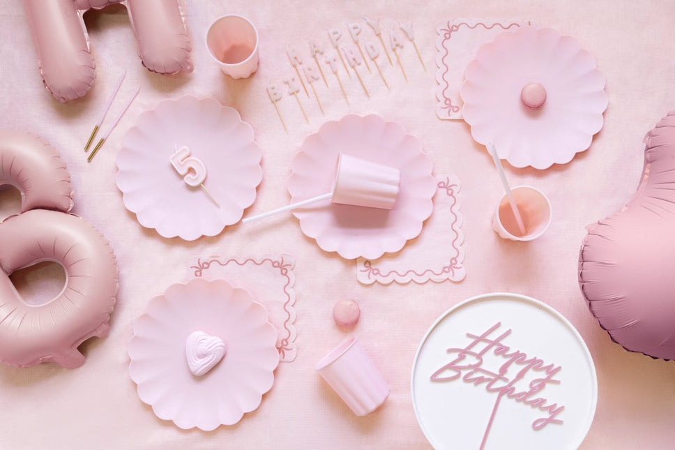 Goud Roze Kaars 14cm 12st van Partydeco koop je bij Partywinkel
