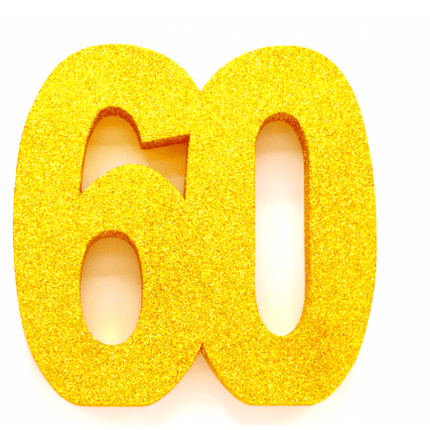 Goud Tafeldecoratie Cijfer 60 Glitter 20,5cm van WeFiesta koop je bij Partywinkel