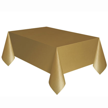 Goud Tafelkleed Plastic 2,74m van Unique koop je bij Partywinkel