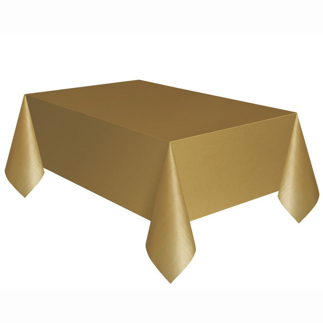 Goud Tafelkleed Plastic 2,74m van Unique koop je bij Partywinkel