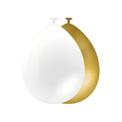 Goud Witte Ballonnen 30cm 50st van Paper Dreams koop je bij Partywinkel