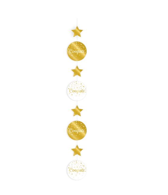 Goud Witte Hangdecoratie Congrats 17cm van Paper Dreams koop je bij Partywinkel
