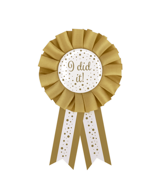 Goud Witte Rozet I Did It van Paper Dreams koop je bij Partywinkel