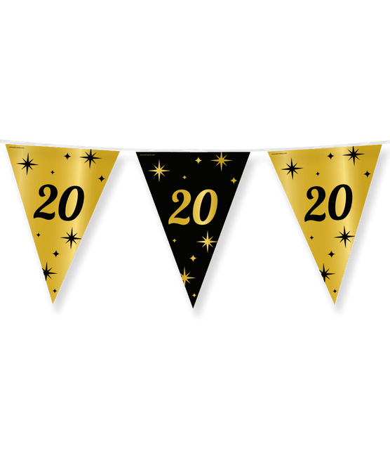 Goud Zwarte Slinger 20 Jaar 10m van Paper Dreams koop je bij Partywinkel