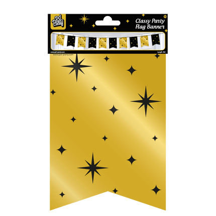 Goud Zwarte Slinger Sterren 6m van Paper Dreams koop je bij Partywinkel