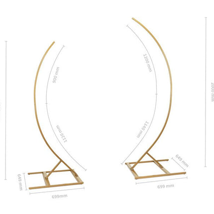Gouden Backdrop Frame Halve Boog 2st van Partydeco koop je bij Partywinkel