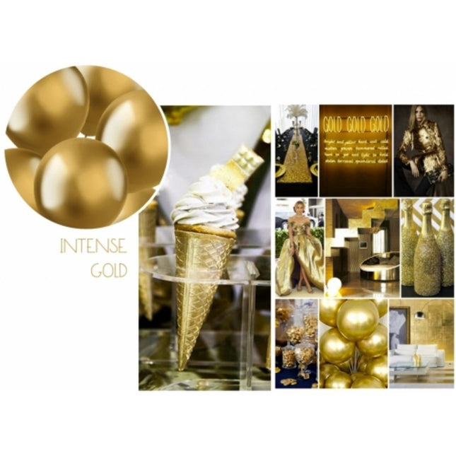 Gouden Ballonnen Chroom 33cm 10st van Folat koop je bij Partywinkel