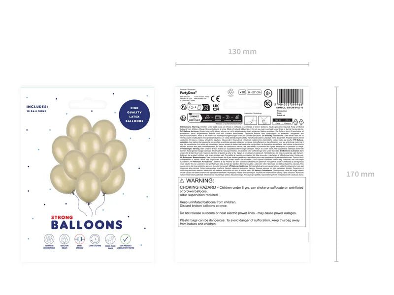Gouden Ballonnen Metallic Cold Gold 27cm 10st van Partydeco koop je bij Partywinkel