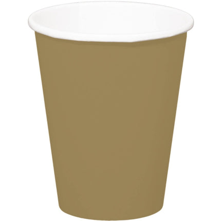 Gouden Bekers Karton 350ml 8st van Folat koop je bij Partywinkel