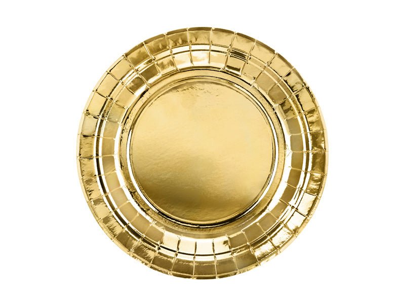 Gouden Borden 18cm 6st van Partydeco koop je bij Partywinkel