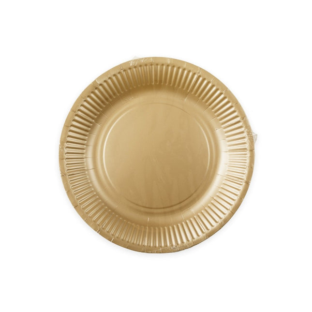 Gouden Borden Papier 23cm 16st van WeFiesta koop je bij Partywinkel