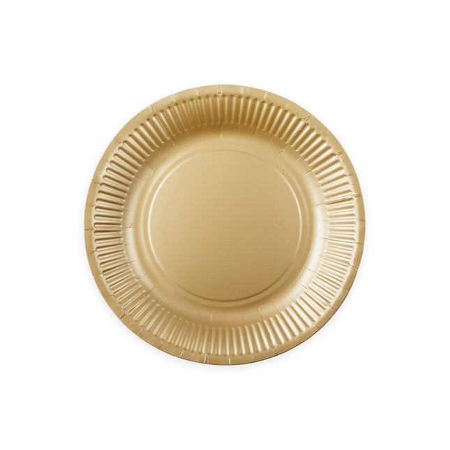 Gouden Borden Papier 23cm 8st van WeFiesta koop je bij Partywinkel