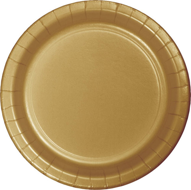 Gouden Borden Parelmoer 23cm 8st van Creative Converting koop je bij Partywinkel