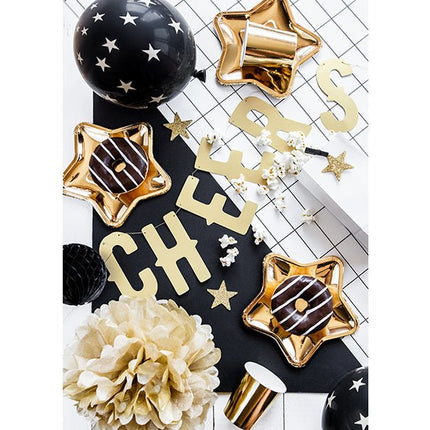 Gouden Borden Ster 18cm 6st van Partydeco koop je bij Partywinkel