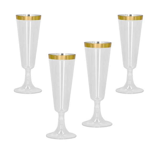 Gouden Champagne Glazen 4st van Boland koop je bij Partywinkel