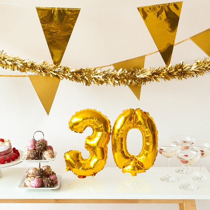 Gouden Cijfer Ballon 4 Jaar 36cm van Boland koop je bij Partywinkel