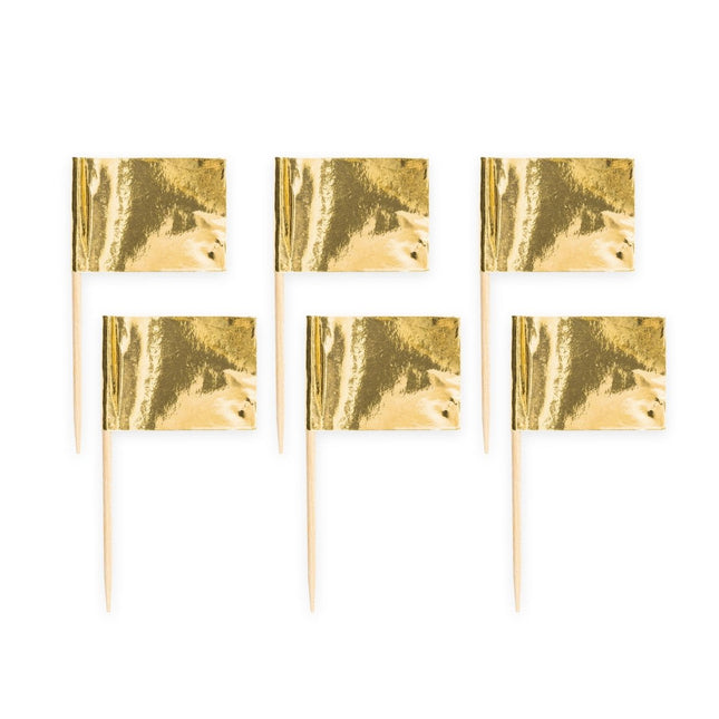 Gouden Cocktailprikkers 50st van WeFiesta koop je bij Partywinkel