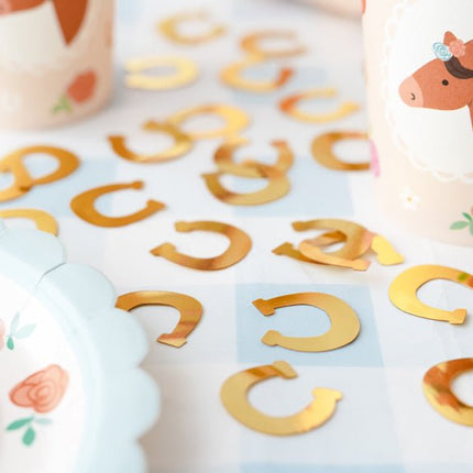 Gouden Confetti Hoefijzers van Partydeco koop je bij Partywinkel