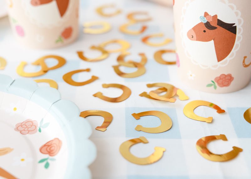 Gouden Confetti Hoefijzers van Partydeco koop je bij Partywinkel
