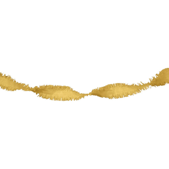 Gouden Crepe Papier Slinger - 6 meter van Folat koop je bij Partywinkel