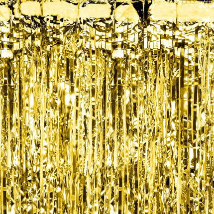 Gouden Deurgordijn Dik 2m van Partydeco koop je bij Partywinkel