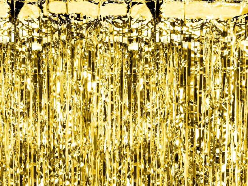 Gouden Deurgordijn Dik 2m van Partydeco koop je bij Partywinkel