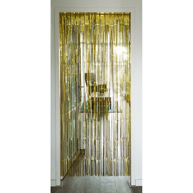 Gouden Deurgordijn Metallic 2m van Boland koop je bij Partywinkel