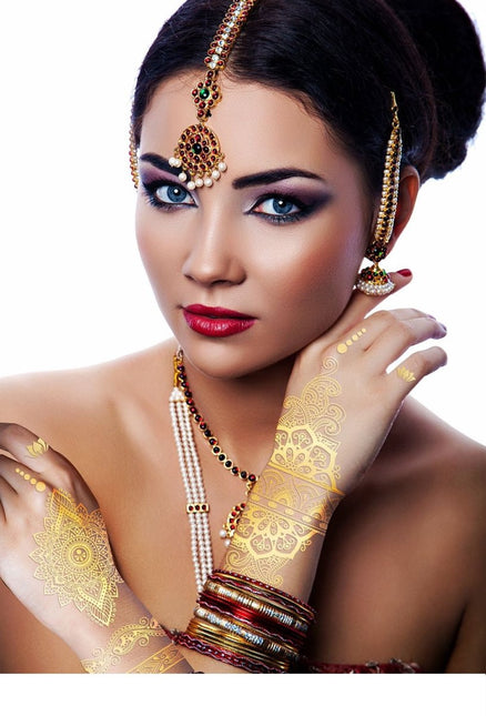 Gouden Gezicht Stickers Oriental 14cm van Fiestas Guirca koop je bij Partywinkel