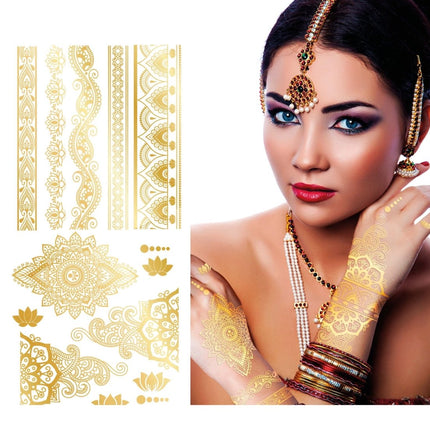 Gouden Gezicht Stickers Oriental 14cm van Fiestas Guirca koop je bij Partywinkel