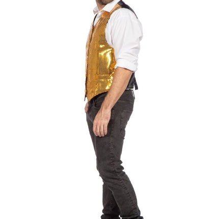 Gouden Gilet Heren Pailletten van Wilbers & Wilbers koop je bij Partywinkel