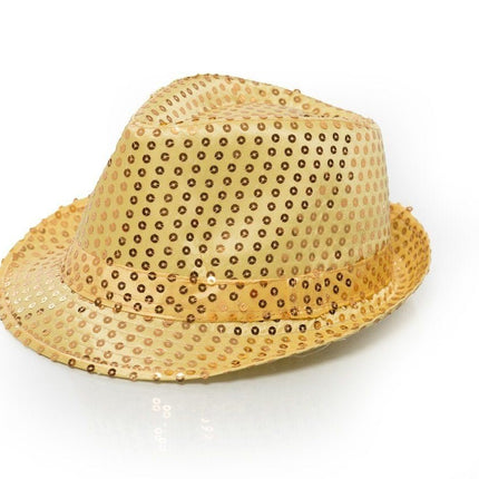 Gouden Glitter Hoed Lampjes van Partychimp koop je bij Partywinkel