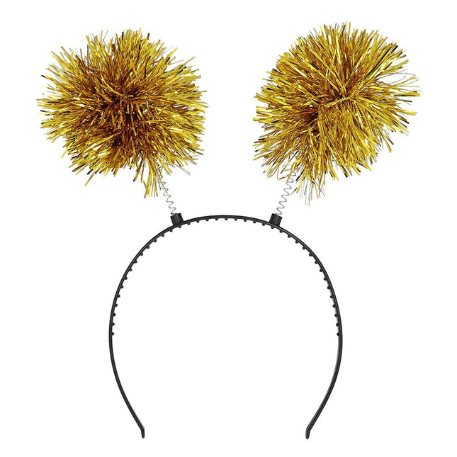 Gouden Haarband Pompoms van Boland koop je bij Partywinkel