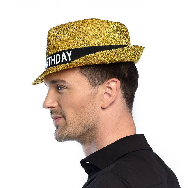 Gouden Happy Birthday Hoed van Boland koop je bij Partywinkel