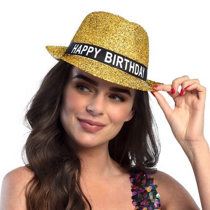 Gouden Happy Birthday Hoed van Boland koop je bij Partywinkel