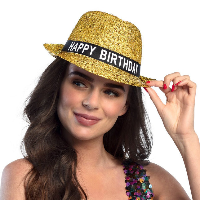 Gouden Happy Birthday Hoed van Boland koop je bij Partywinkel