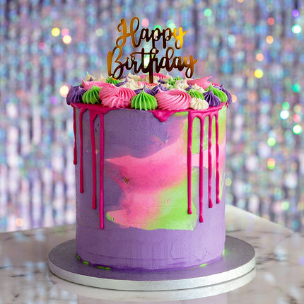 Gouden Happy Birthday Taarttopper 15,5cm van Boland koop je bij Partywinkel