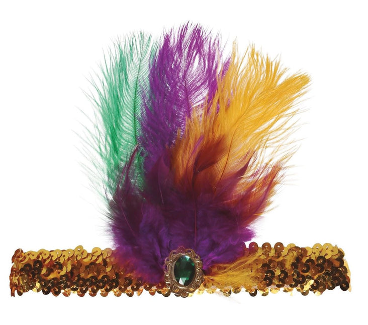 Gouden Hoofdband Veren van Fiestas Guirca koop je bij Partywinkel