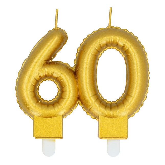 Gouden Kaars 60 Jaar 8cm van Boland koop je bij Partywinkel