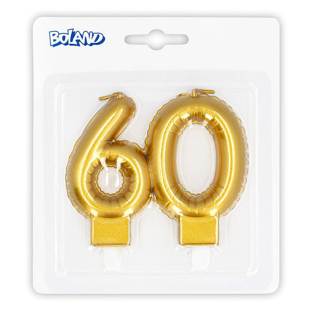 Gouden Kaars 60 Jaar 8cm van Boland koop je bij Partywinkel
