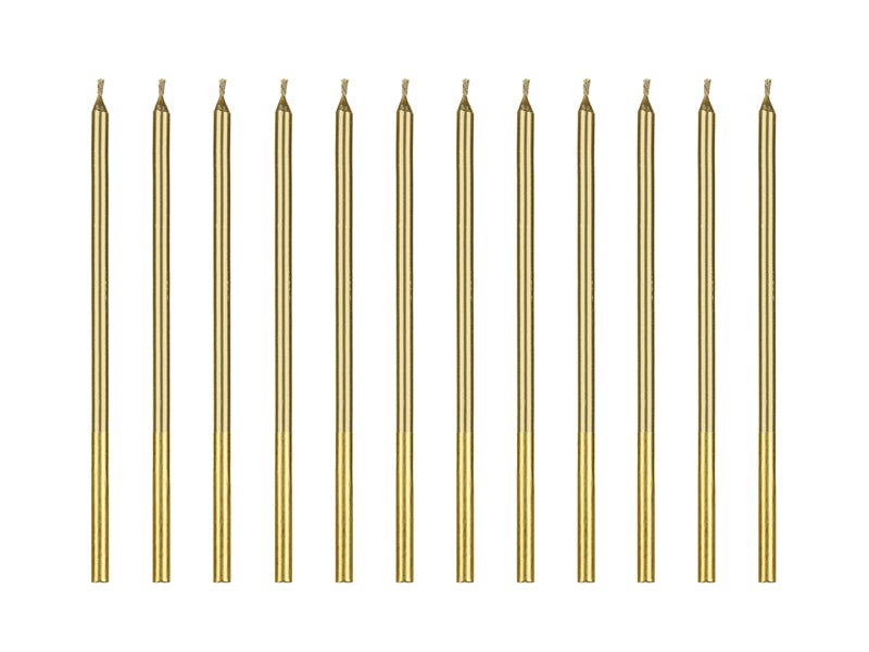 Gouden Kaarsen 14cm 12st van Partydeco koop je bij Partywinkel