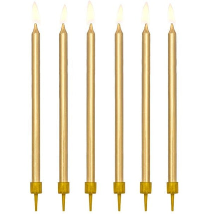 Gouden Kaarsjes 12,5cm 12st van Partydeco koop je bij Partywinkel