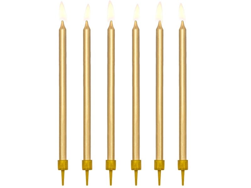 Gouden Kaarsjes 12,5cm 12st van Partydeco koop je bij Partywinkel