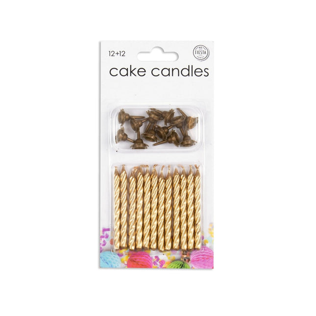 Gouden Kaarsjes 6cm 12st van WeFiesta koop je bij Partywinkel