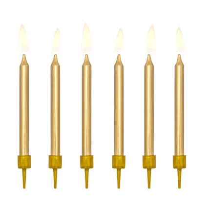 Gouden Kaarsjes 6cm 6st van Partydeco koop je bij Partywinkel